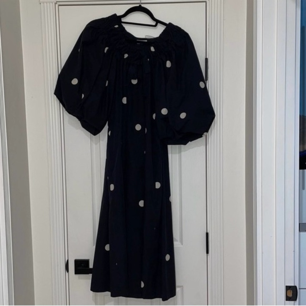 Damon Polka Dot-print Cotton Dress In Black